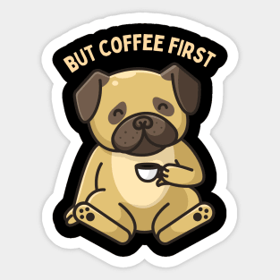 But Coffee First Sleepy cat I need coffee addict This Girl Runs On Caffeine And Sarcasm Sticker